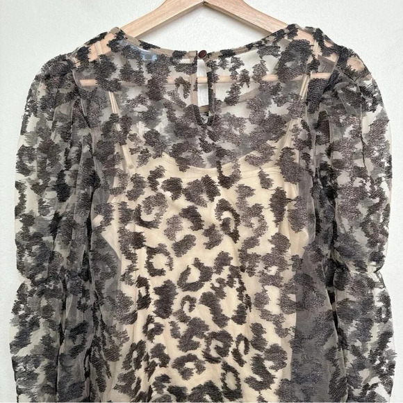 Anthropologie Eva Franco Womens Size Small Sheer  Leopard Top - Picture 11 of 14
